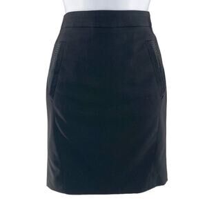 The Kooples Women's  Black Wool Pencil Skirt Knee Length Size 0 EU 32
